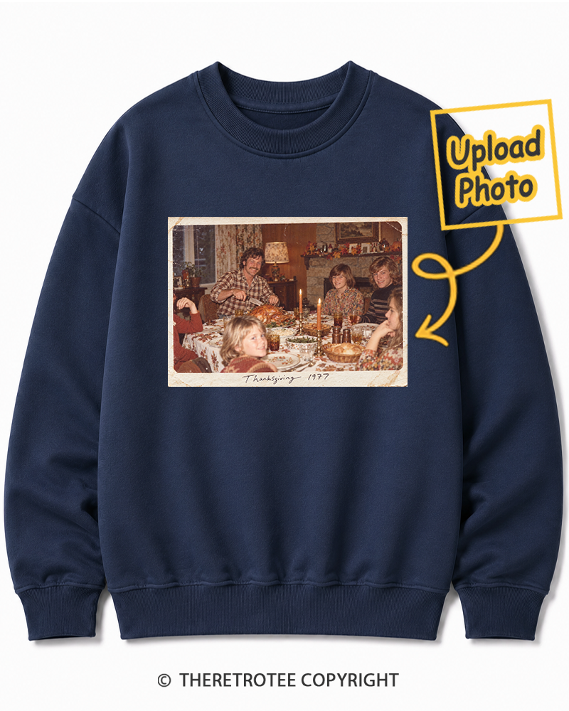 TheRetroTee Personalized Family Thanksgiving 1970 Sweatshirt