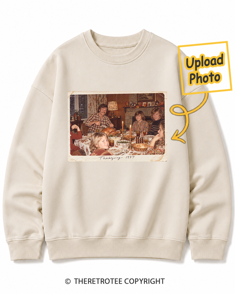 TheRetroTee Personalized Family Thanksgiving 1970 Sweatshirt