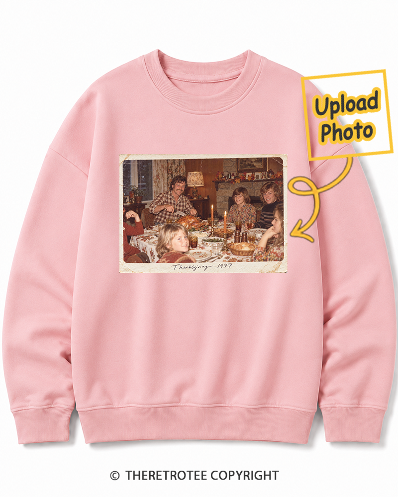 TheRetroTee Personalized Family Thanksgiving 1970 Sweatshirt