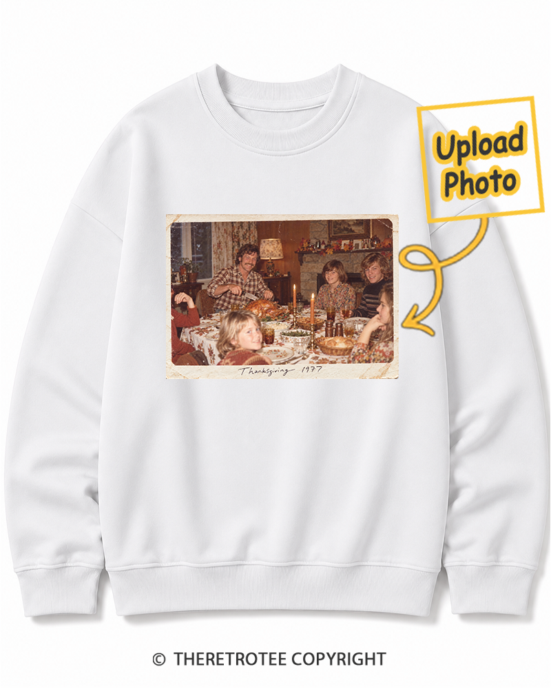 TheRetroTee Personalized Family Thanksgiving 1970 Sweatshirt
