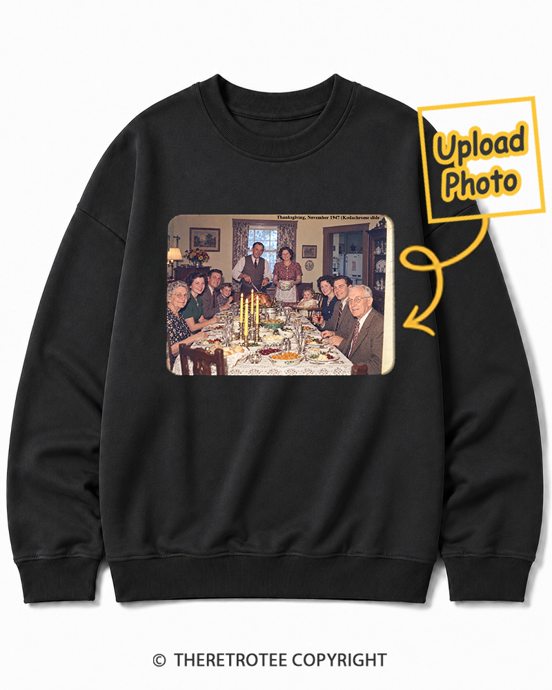TheRetroTee Personalized Home for Thanksgiving 1984 Sweatshirt