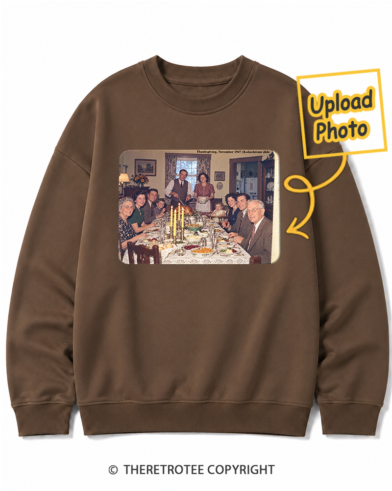 TheRetroTee Personalized Home for Thanksgiving 1984 Sweatshirt