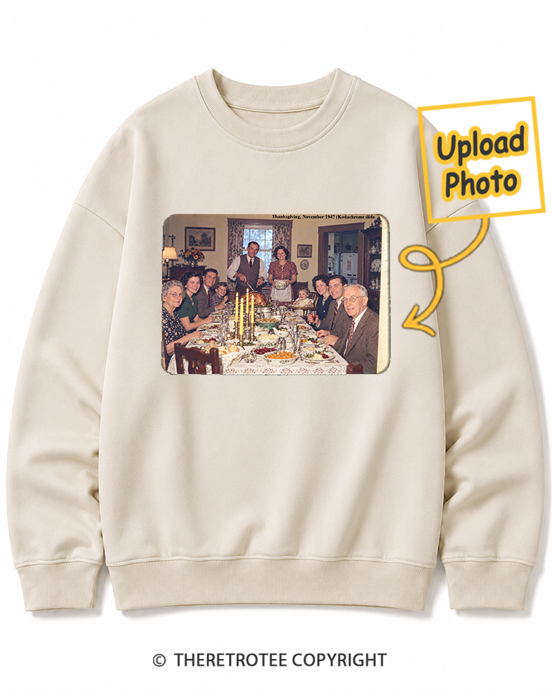 TheRetroTee Personalized Home for Thanksgiving 1984 Sweatshirt