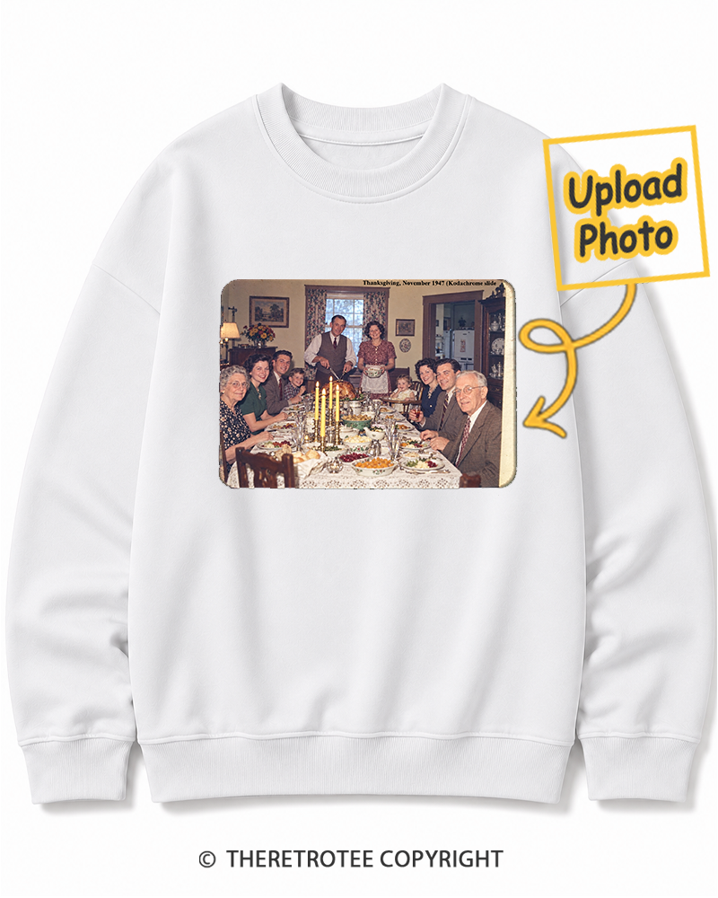 TheRetroTee Personalized Home for Thanksgiving 1984 Sweatshirt