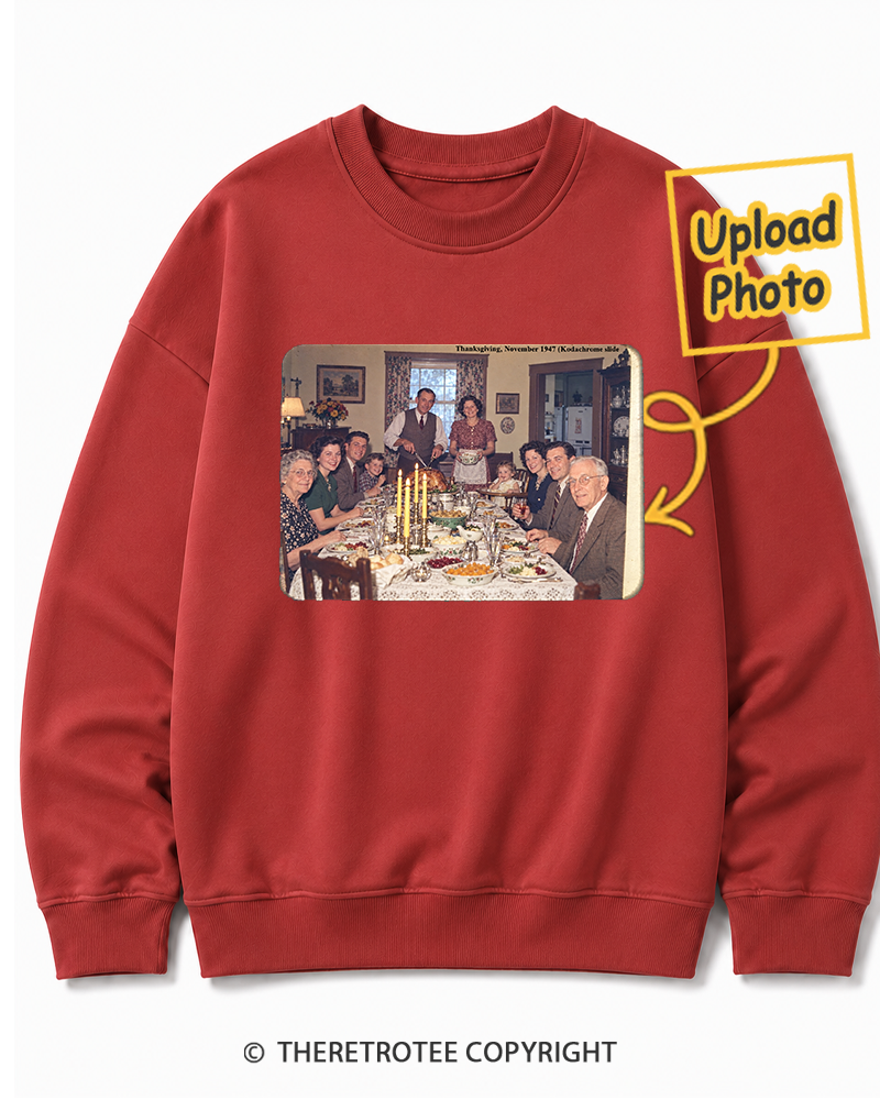 TheRetroTee Personalized Home for Thanksgiving 1984 Sweatshirt