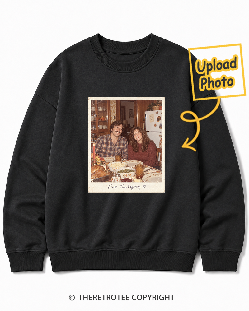 TheRetroTee Personalized First Thanksgiving Together 1986 Sweatshirt