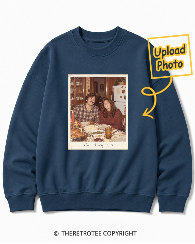 TheRetroTee Personalized First Thanksgiving Together 1986 Sweatshirt