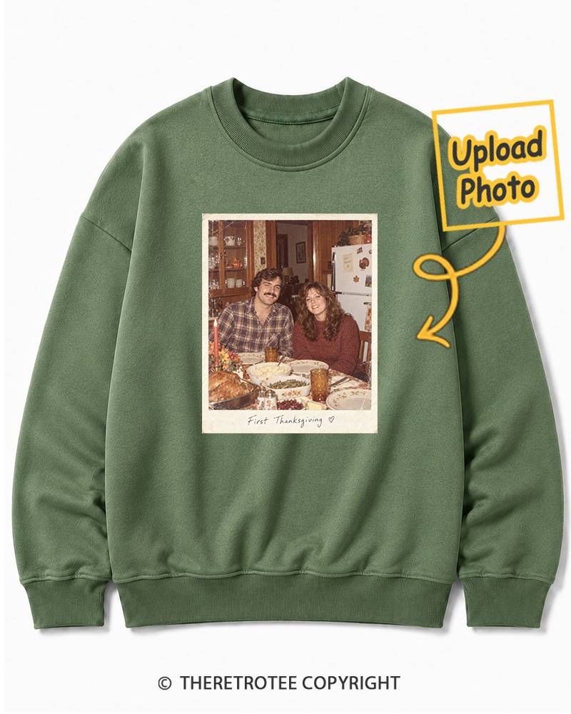 TheRetroTee Personalized First Thanksgiving Together 1986 Sweatshirt