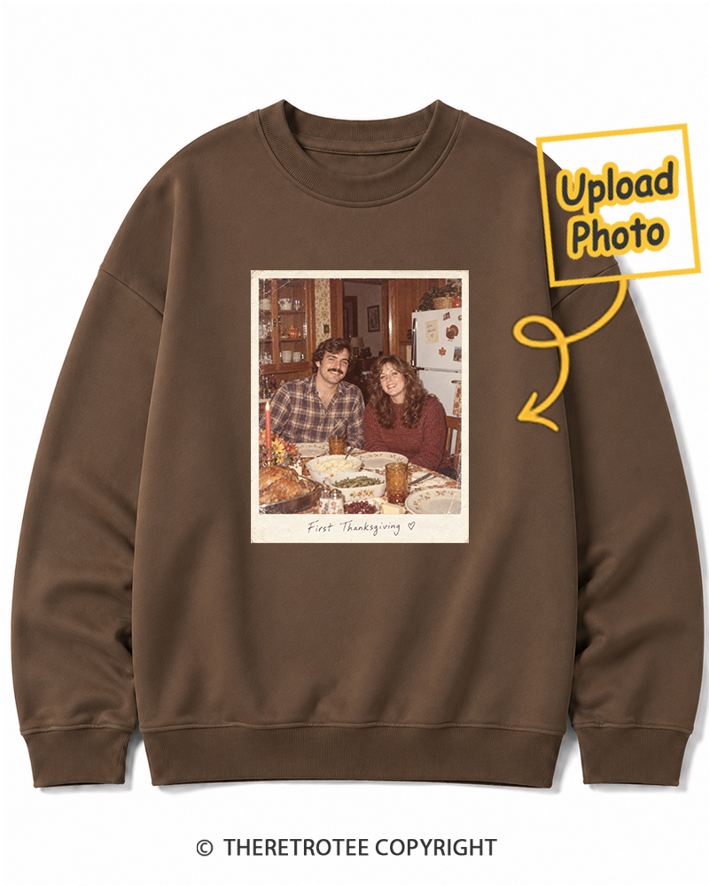TheRetroTee Personalized First Thanksgiving Together 1986 Sweatshirt