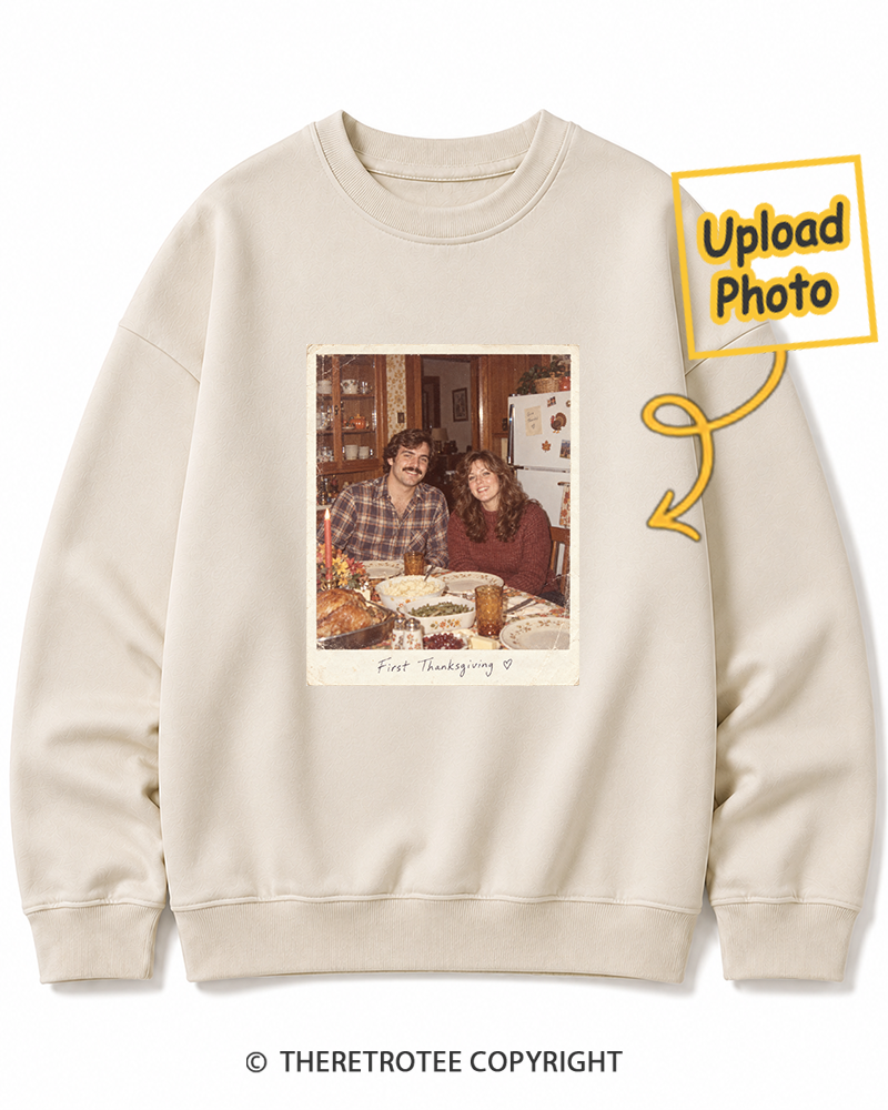 TheRetroTee Personalized First Thanksgiving Together 1986 Sweatshirt