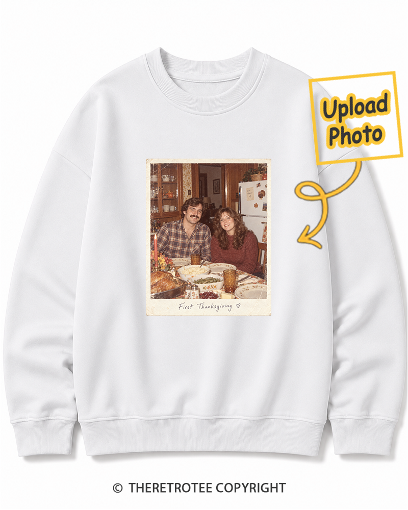 TheRetroTee Personalized First Thanksgiving Together 1986 Sweatshirt