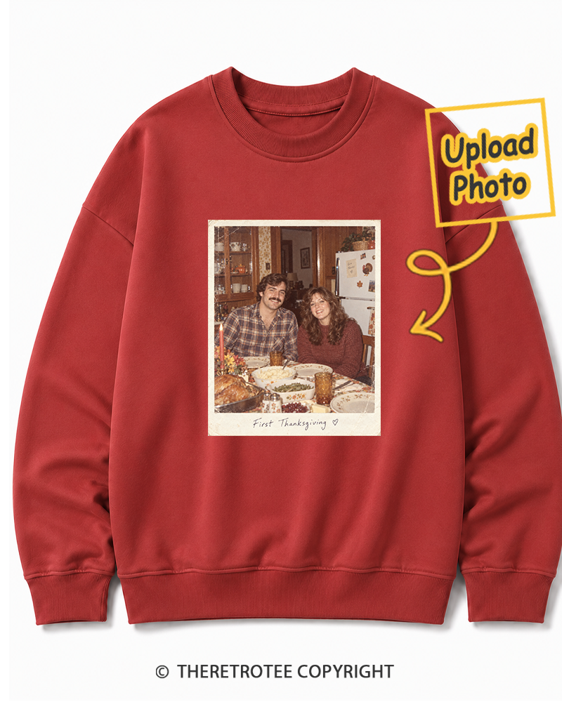 TheRetroTee Personalized First Thanksgiving Together 1986 Sweatshirt