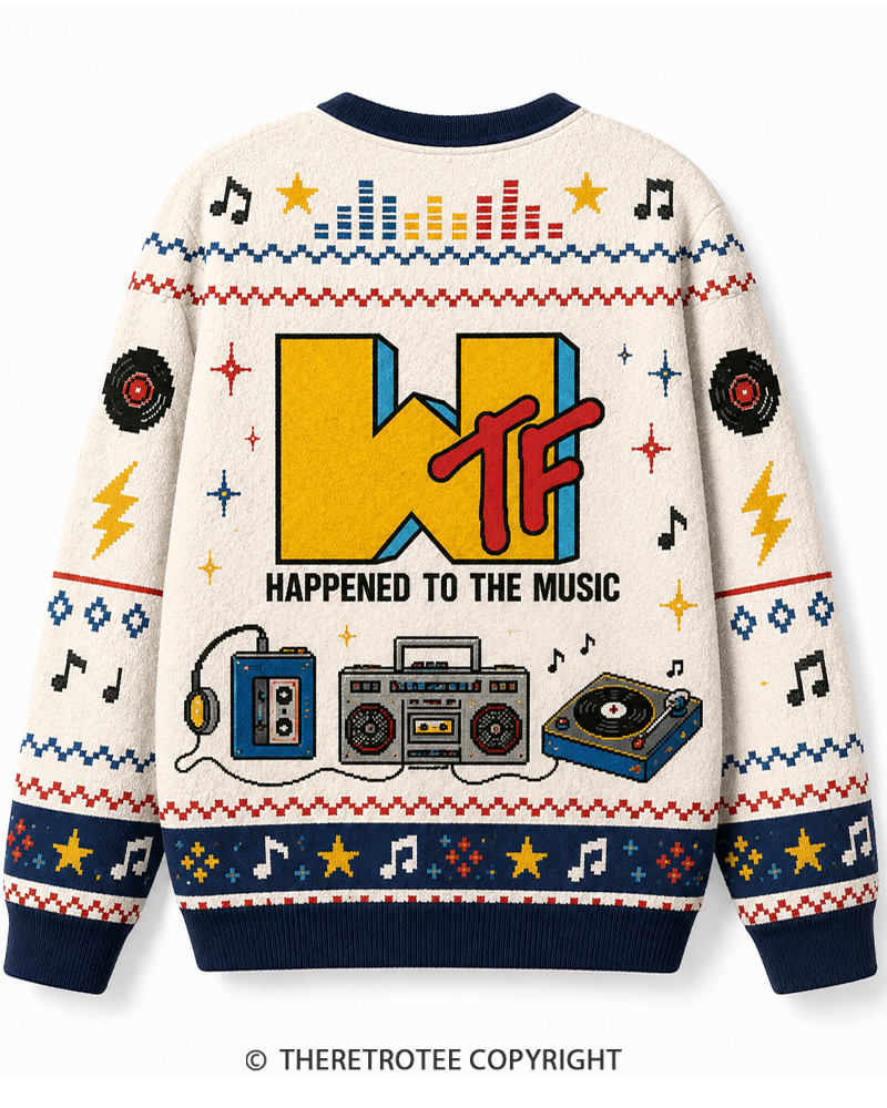 TheRetroTee WTF Happened To Music 1980s Sweater