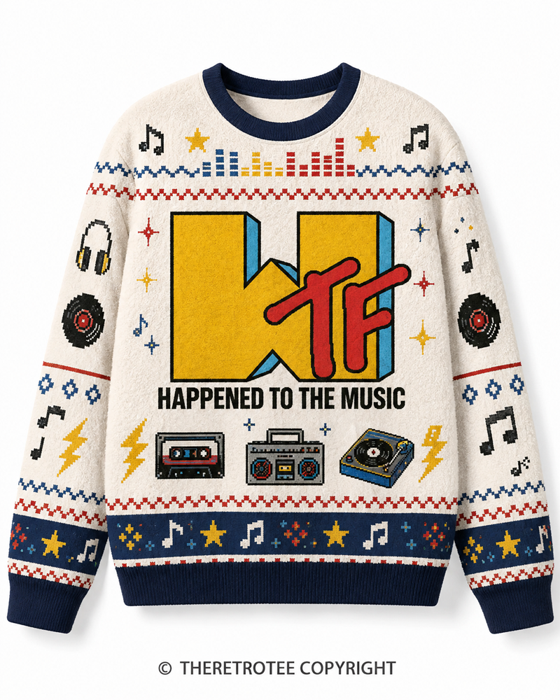 TheRetroTee WTF Happened To Music 1980s Sweater