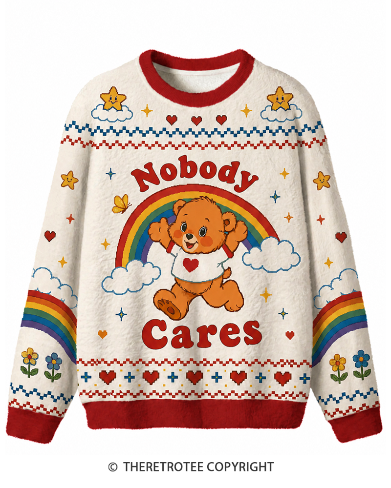 TheRetroTee Nobody Cares 1970s Sweater