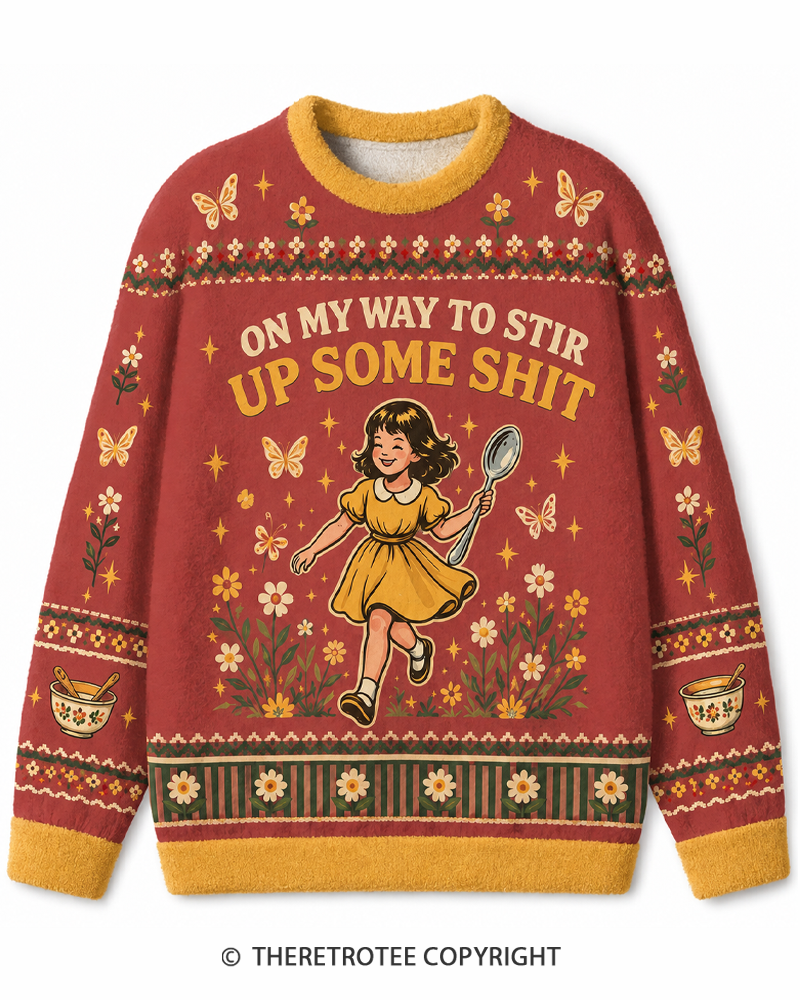 TheRetroTee On My Way To Stir Up Some ShT 1960s Sweater