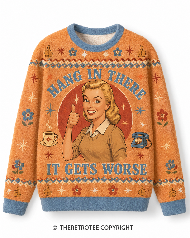 TheRetroTee Funny Motivation 1950s Sweater