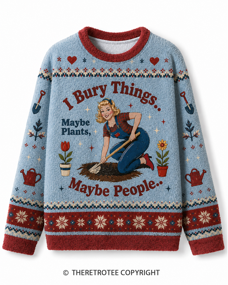 TheRetroTee I Bury Things 1970s Sweater