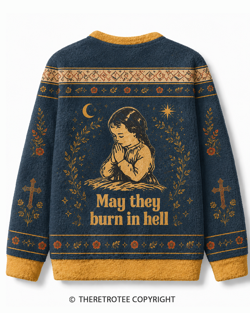 TheRetroTee May They Burn in Hell 1970s Sweater