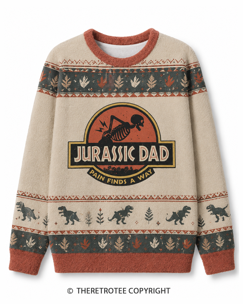 TheRetroTee Jurassic DAD Pain Finds A Way 1990s Sweater