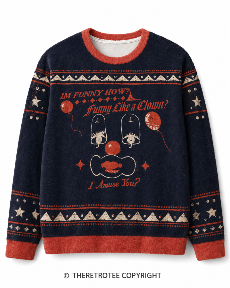 TheRetroTee Like A Clown 1990s Sweater