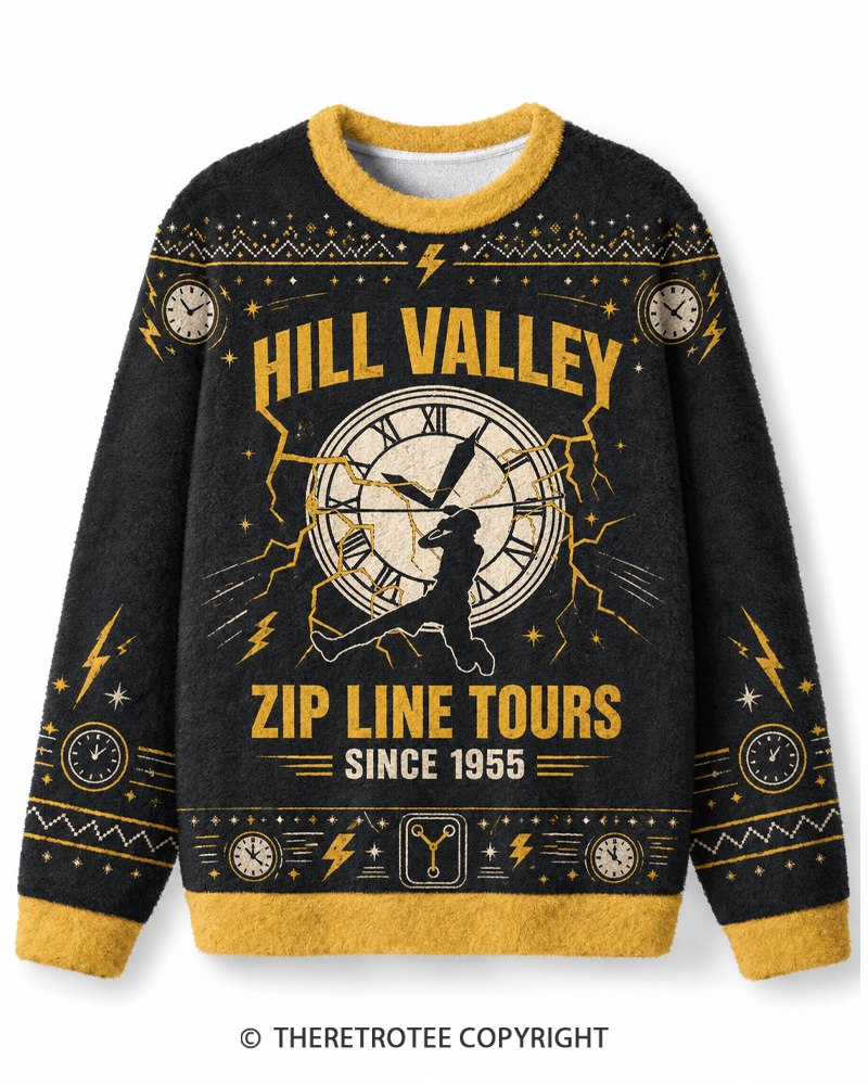 TheRetroTee Hill Valley Zip Line Tours 1980s Sweater