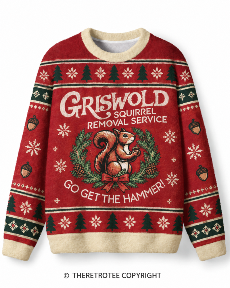 TheRetroTee Tree Trimming Crew Christmas Sweater