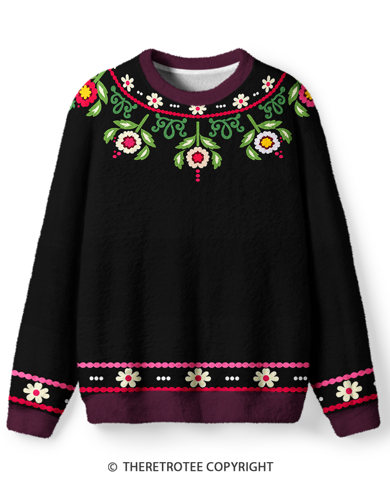 TheRetroTee Vintage 2000s Folk Floral Sweater