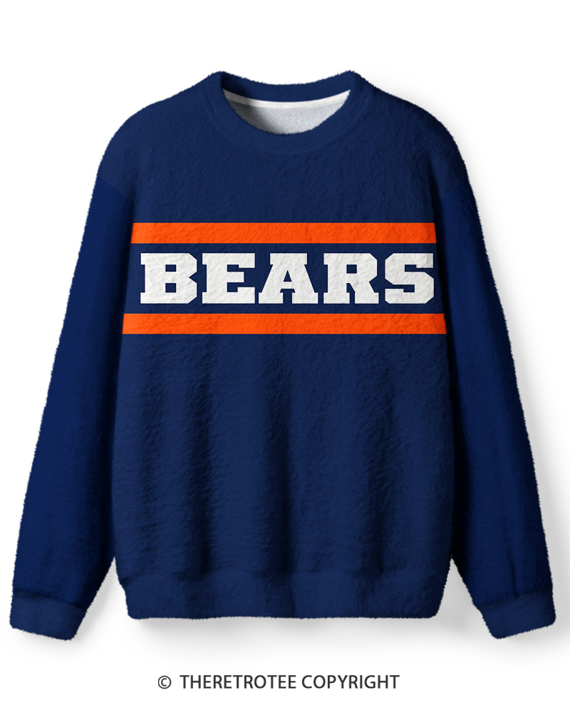 TheRetroTee Vintage 1980s Navy Orange Varsity Sweater