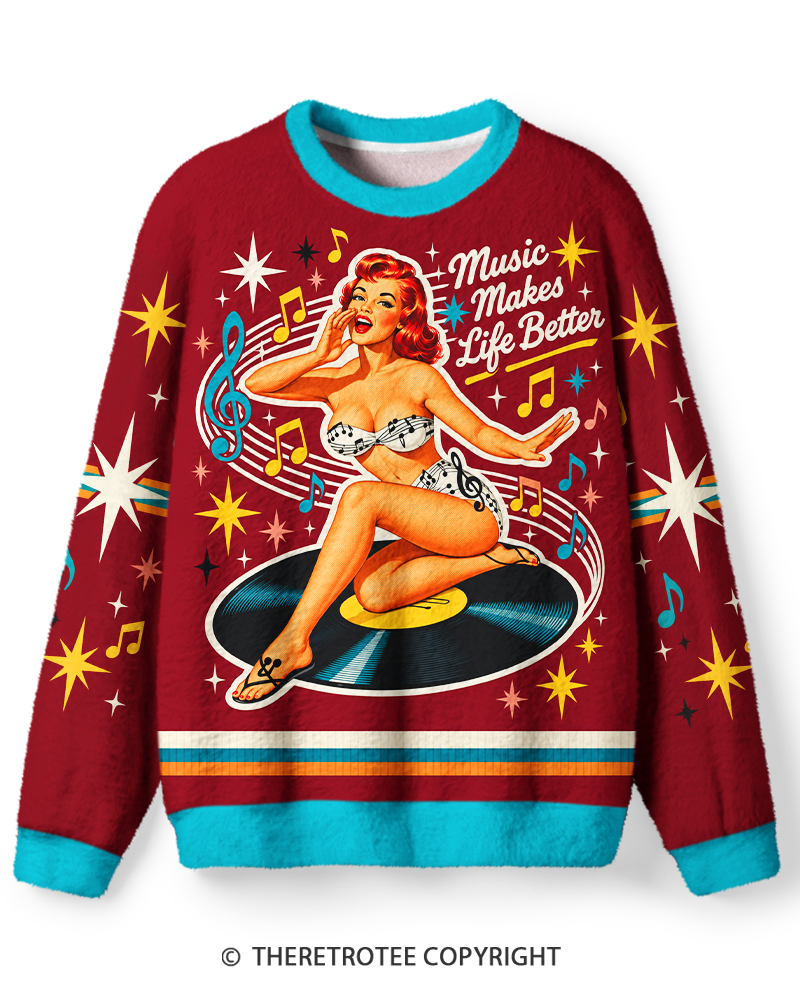 TheRetroTee Retro Melody Pinup Sweater