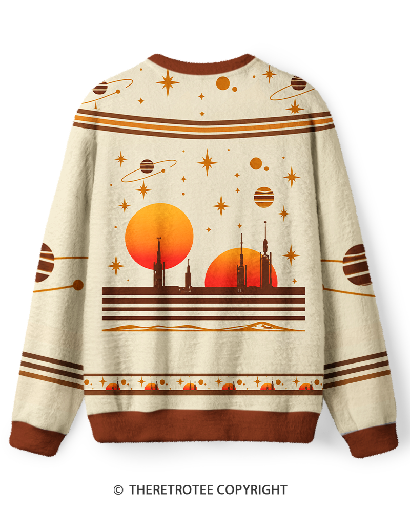 TheRetroTee Twin Suns Desert Horizon Sweater