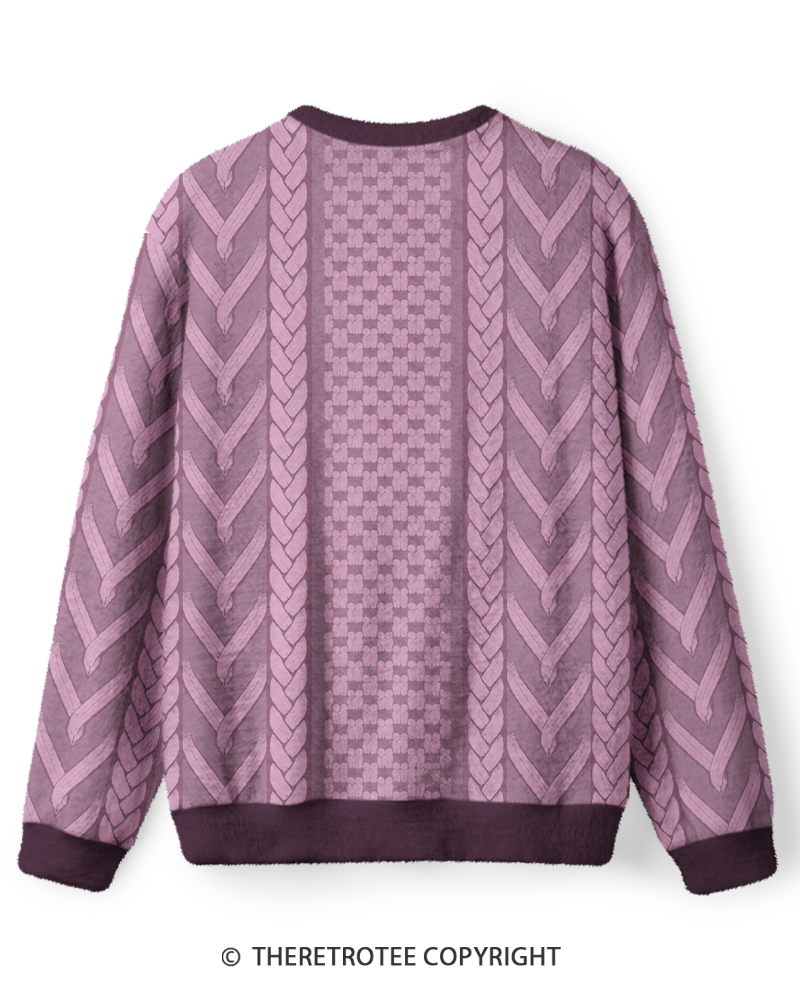 TheRetroTee Vintage Retro Film Inspired Lavender Cable Knit Sweater