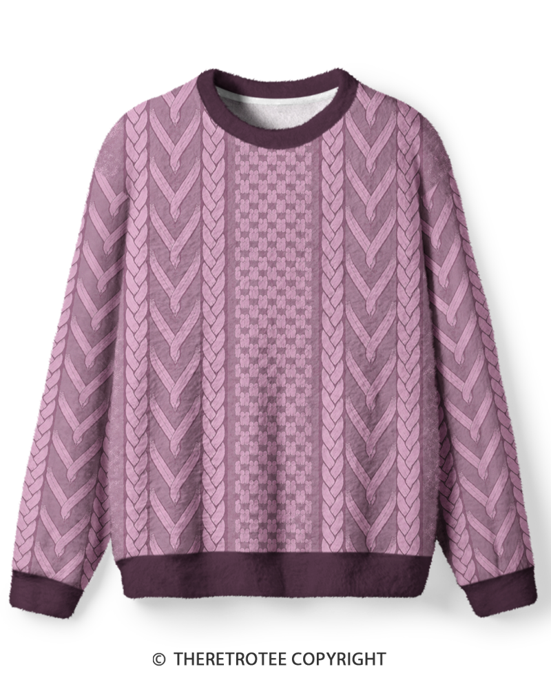 TheRetroTee Vintage Retro Film Inspired Lavender Cable Knit Sweater