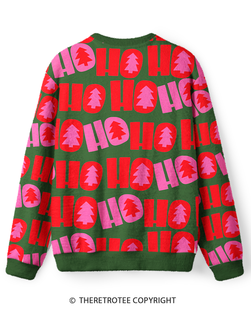 TheRetroTee Vintage 1960s Red Green Christmas Ho Ho Ho Sweater