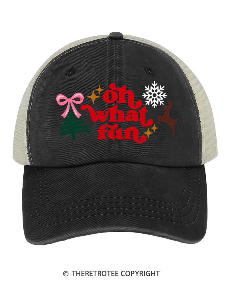 TheRetroTee Oh What Fun 1970s Trucker Hat