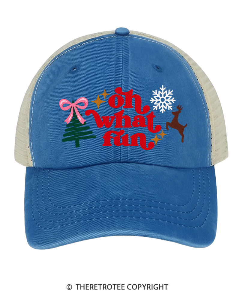 TheRetroTee Oh What Fun 1970s Trucker Hat