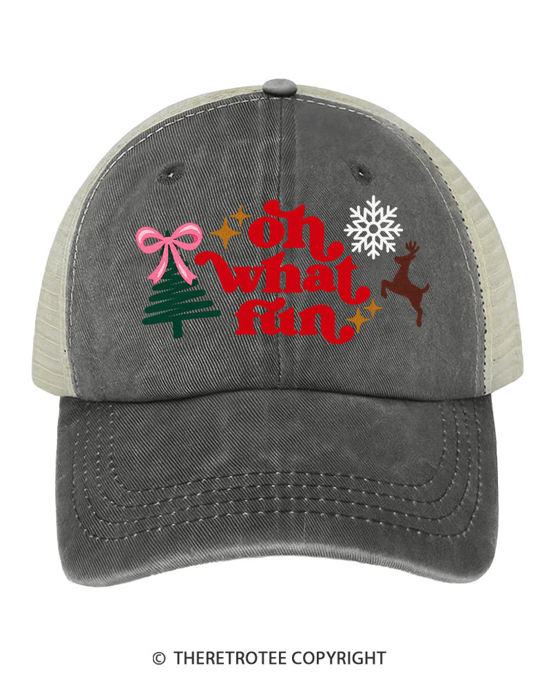 TheRetroTee Oh What Fun 1970s Trucker Hat
