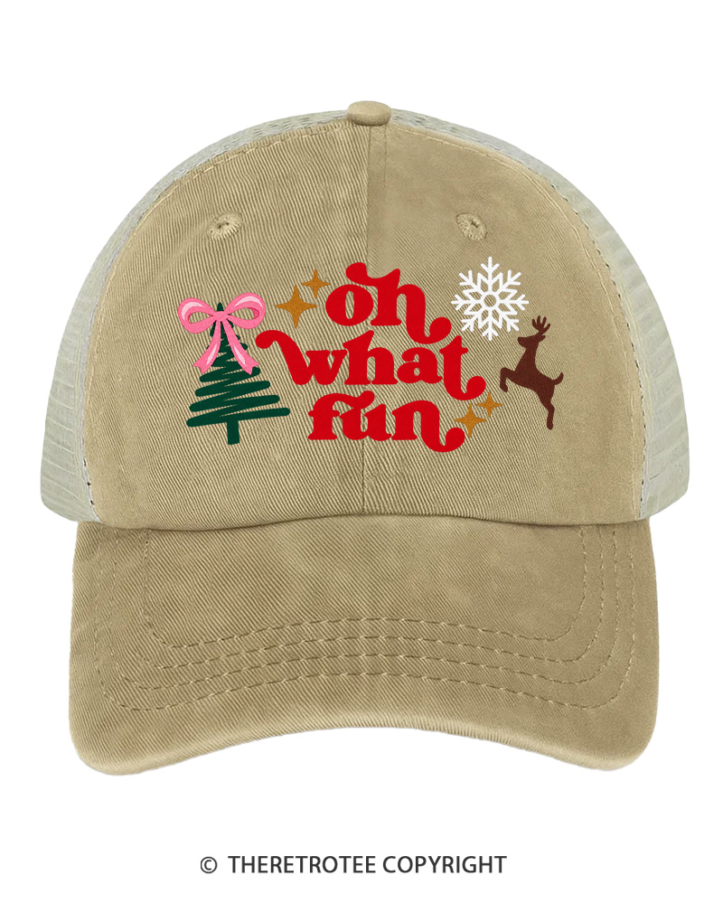 TheRetroTee Oh What Fun 1970s Trucker Hat