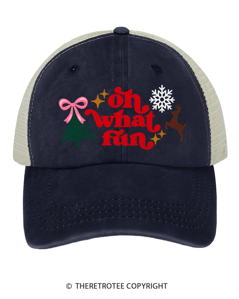 TheRetroTee Oh What Fun 1970s Trucker Hat