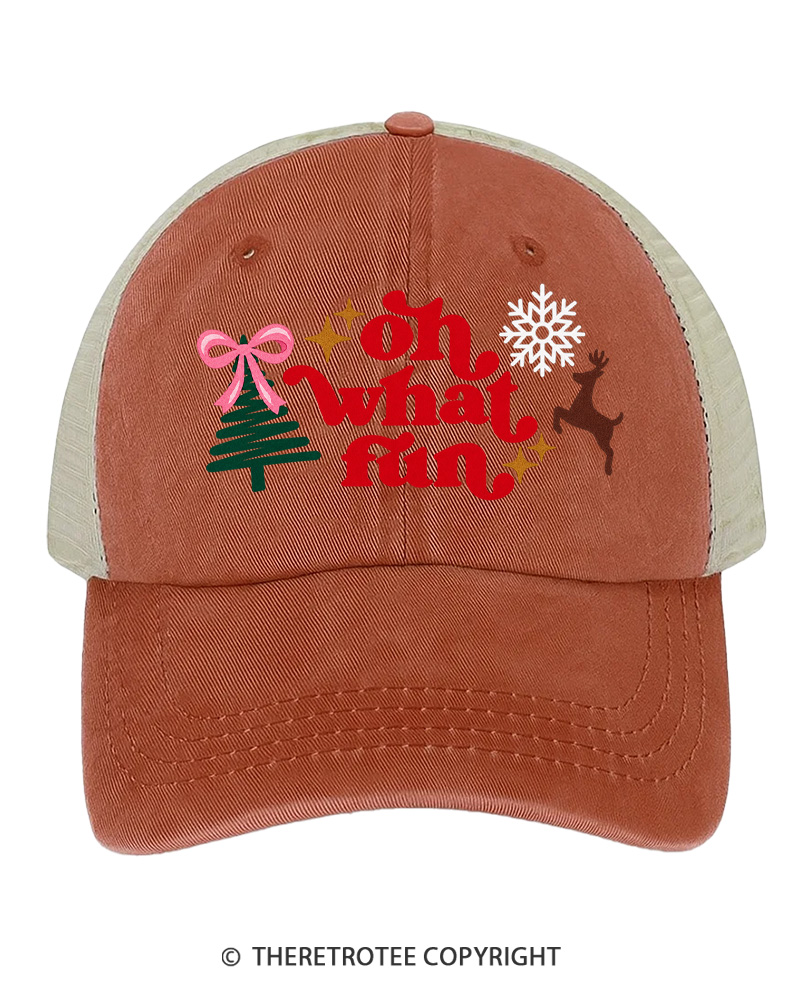 TheRetroTee Oh What Fun 1970s Trucker Hat
