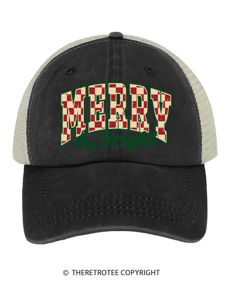 TheRetroTee Merry & Bright 1970s Trucker Hat