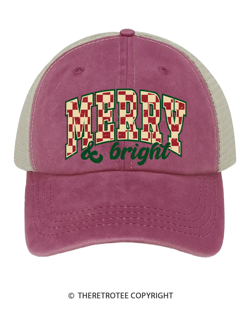 TheRetroTee Merry & Bright 1970s Trucker Hat