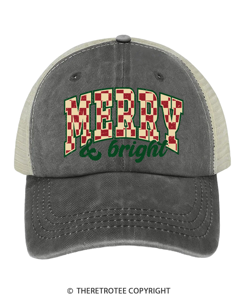 TheRetroTee Merry & Bright 1970s Trucker Hat