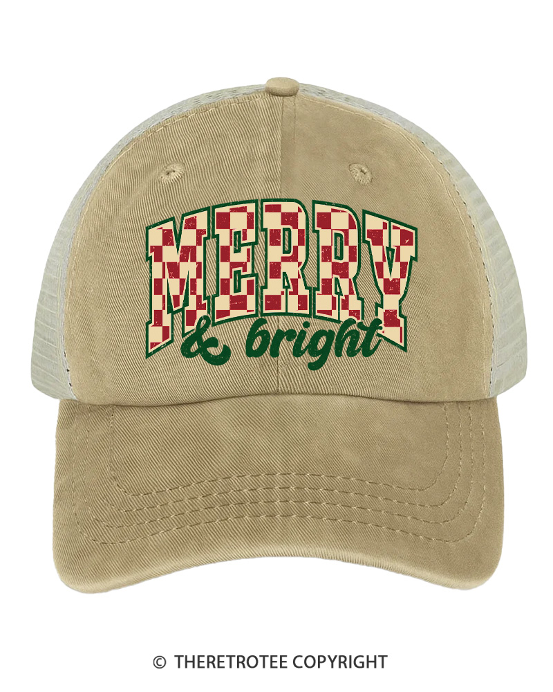 TheRetroTee Merry & Bright 1970s Trucker Hat