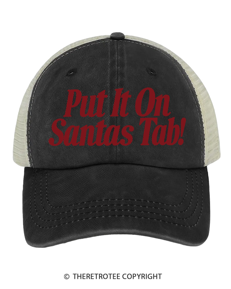 TheRetroTee Put It On Santa’s Tab 1980s Trucker Hat