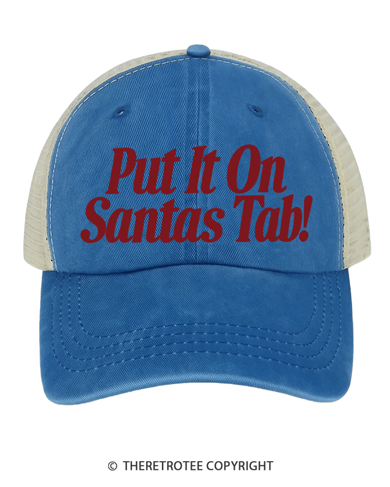 TheRetroTee Put It On Santa’s Tab 1980s Trucker Hat