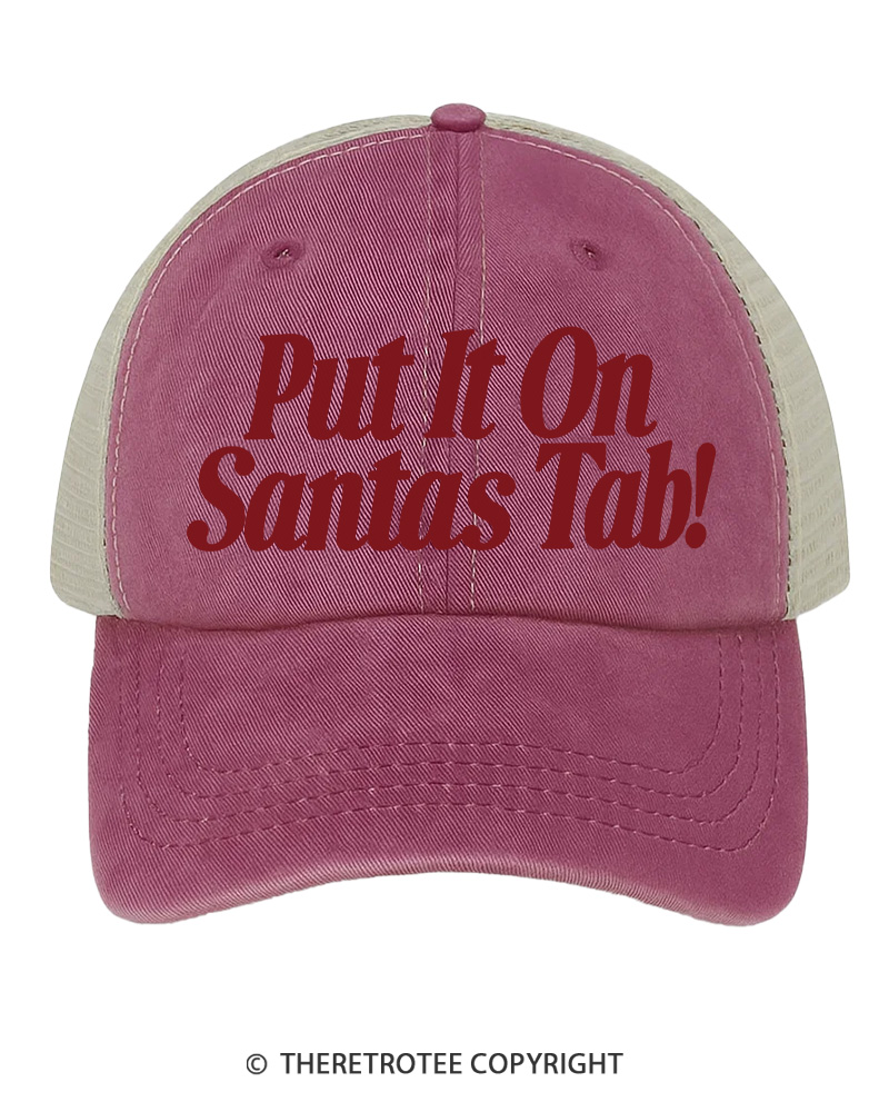 TheRetroTee Put It On Santa’s Tab 1980s Trucker Hat