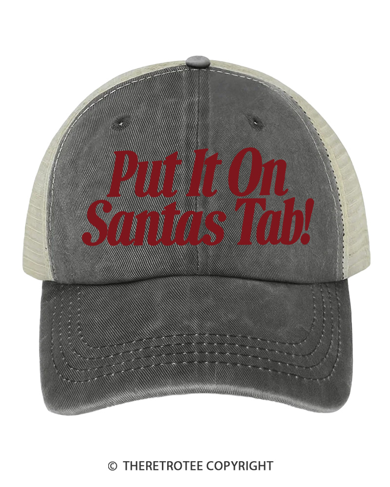 TheRetroTee Put It On Santa’s Tab 1980s Trucker Hat