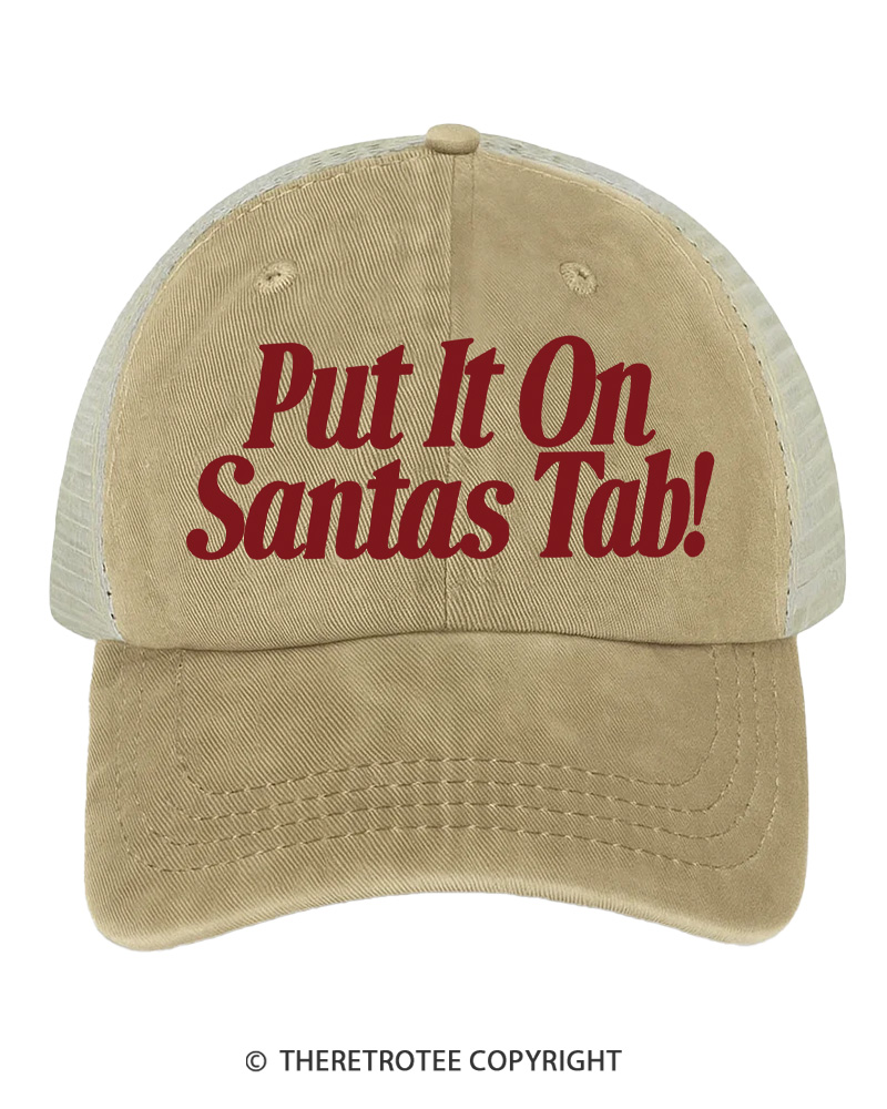 TheRetroTee Put It On Santa’s Tab 1980s Trucker Hat