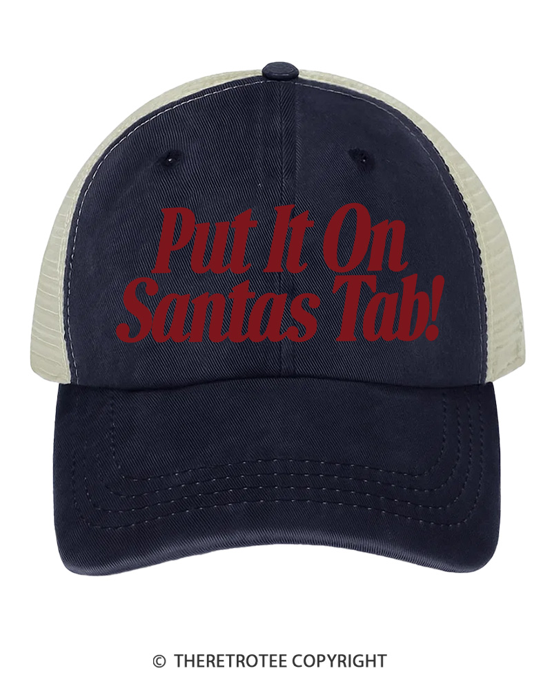 TheRetroTee Put It On Santa’s Tab 1980s Trucker Hat